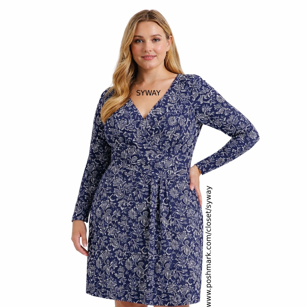 Lauren Ralph Lauren Floral Stretch Jersey Long-Sleeve Dress